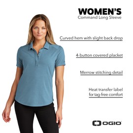 OGIO Women's Motion Polo LOG152, Blue Mist, Large