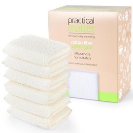 Cleanlogic Practical Matter - Esponja de Cocina Multiusos (Fibra de algodón orgánico, 6 Unidades)
