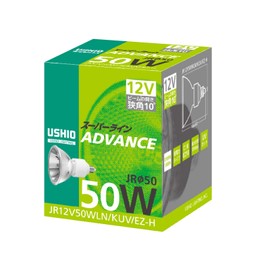 Ushio ADVANCE JR φ50 Halogen Lamp (Energy Saving Type), 12 V, 50 W, Narrow Angle, EZ10 Base, JR12V50WLN/KUV/EZ-H