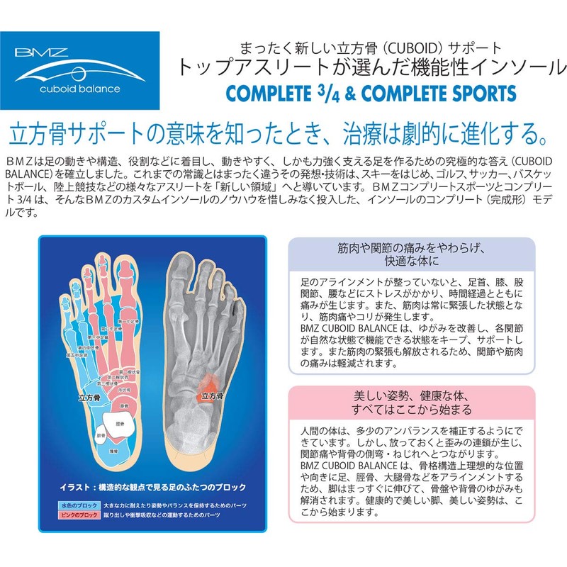 BMZ "Cuboid Balance Theory" Complete Sports Insole, Insole, Face Thickness