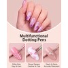 Nail Dotting Tool Set,5 Dotting Tools 5 Liner Brushes for
