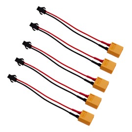 OliYin 5pcs Male XT60 to 2-pin JST SM Male Adapter Conversion Cable 22awg 10cm
