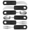 Healifty 6Pcs Elderly Adaptive Utensils Set Stainless Steel Anti-Shake Tableware