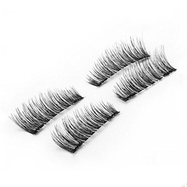 Double Dual Magnetic Eyelashes, full strip reusable magnet false eye lashes by Pree Cosmetics (KS02)