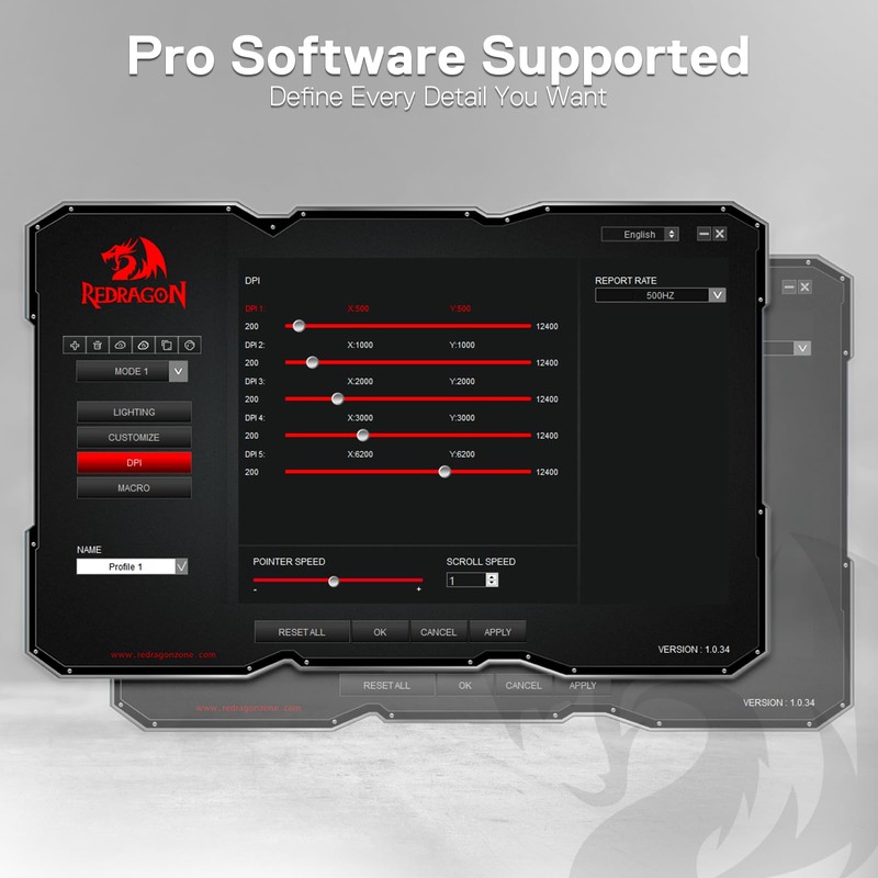 Redragon M908 Impact RGB LED MMO Mouse with Side Buttons