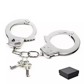 Metal Handcuffs with Key Professional Grade Handcuffs for Role Cosplay Safety Party Supplies Accessory(Silver)