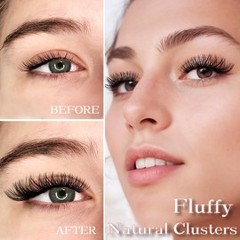 SLSXNL Lash Clusters Natural Wispy 9-14MM C Curl Eyelash Clusters Cluster Lashes 9mm 10mm 11mm 12mm 14mm 120 Clusters False Eyelashes