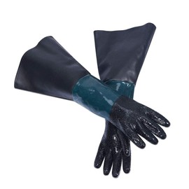 Adfuenom Rubber Sandblasting Gloves 23.6 Inch Sandblasting Cabinet Gloves Sandblasting Protection Gloves with Particle Palm for Sandblasting Blast Sanding Cabinet