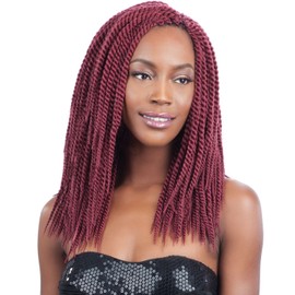 FREETRESS BRAIDS Senegal Twist Large 12" (Pack of 4) - Synthetic Crochet Braid Hair Pre-Looped (1 Jet Black)