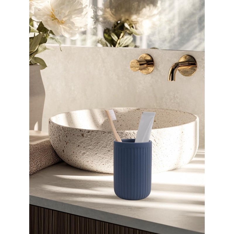 INGOFIN Ceramic Toothbrush Holder, 12 oz Toothpaste Holder Bathroom Cup,