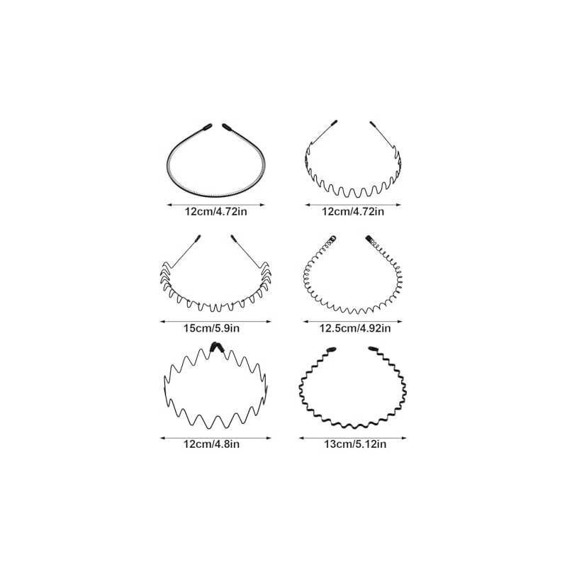 Nivofu 6 Piezas Diademas De Metal, Diadema Ondulada De Primavera