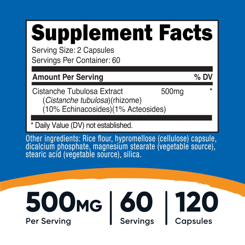 Nutricost Nutricost Cistanche Tubulosa 500mg Per Serving, 120 Capsules -