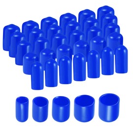 sourcing map 25pcs Round Rubber End Caps 6mm 9mm 12mm 16mm 19mm Blue Vinyl Cover Screw Thread Protectors Assortment Kit