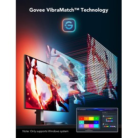 Govee Gaming Light for Monitor G1, RGBIC LED Backlight for 27-34 Inch PC, Smart LED Lights for Monitors with Color Matching, Adapts to Curved Monitors, Double Strip Light Beads with 123 Scene Modes