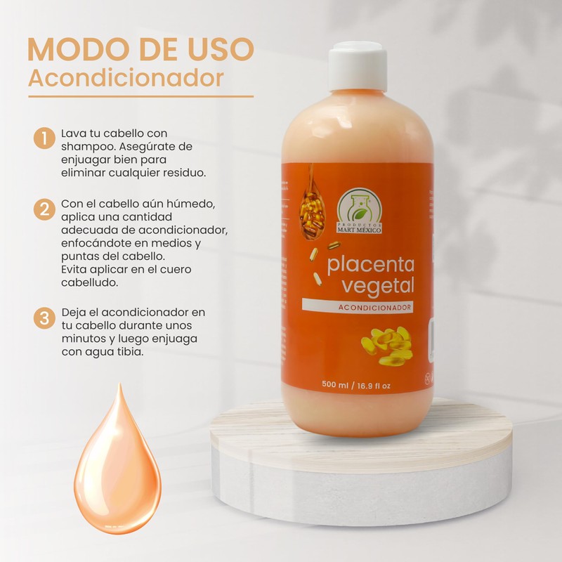 Acondicionador De Placenta Vegetal Productos Mart Mexico 500 Ml