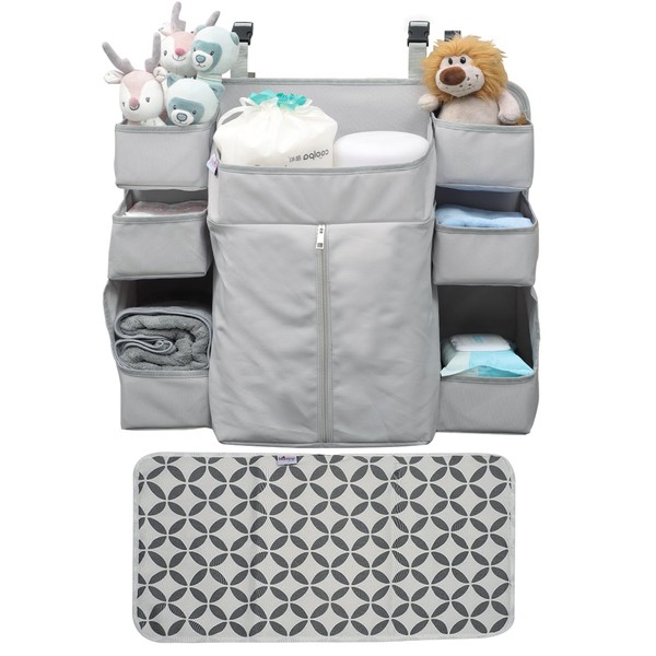 Large Portable Baby Diaper Hanging Organizer, With Smart Design Baby Changing Mat, Portable Changing Pad For Baby, Infant Gift