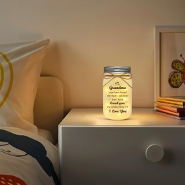 Best Grandma Gifts, Mason Jar Night Lights, Christmas Mothers Day Birthday Gifts for Grandma from Grandkids