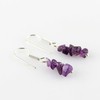 Natural Amethyst Chips Crystal Earring, Yoga Jewelry, Meditation Earring, Raw