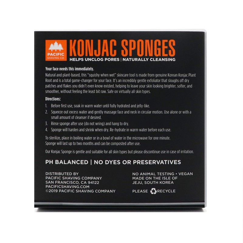 Pacific Shaving Company Konjac Sponge - 2pk | Natural &