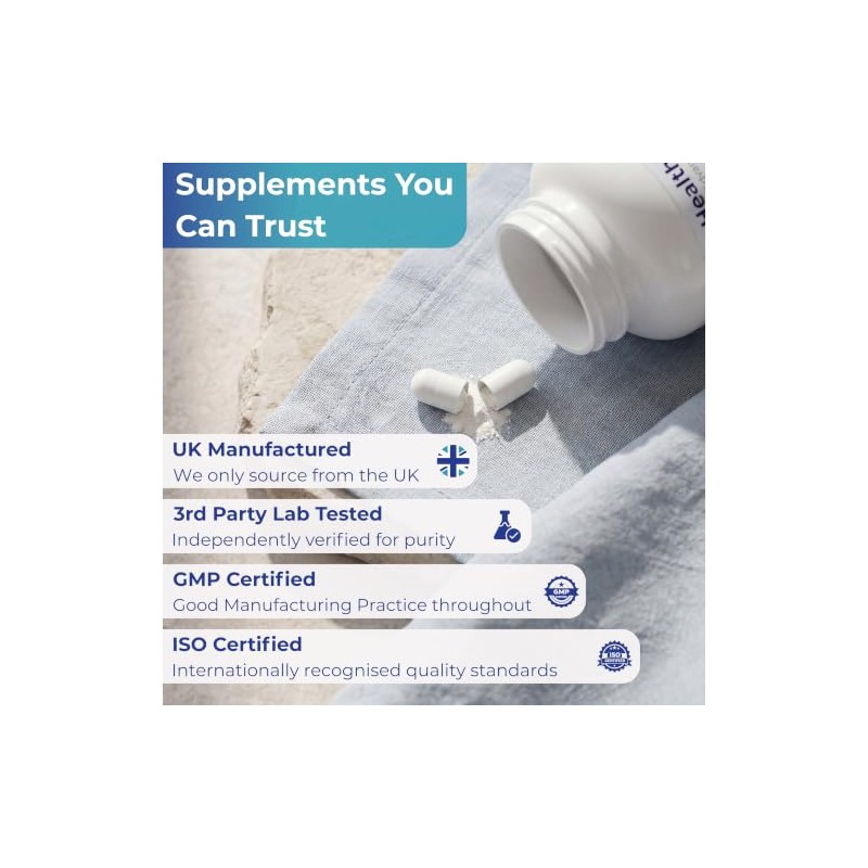 Magnesium Glycinate Capsules, 240 Capsules, 2000mg, UK Made