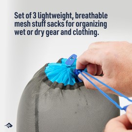 Sea to Summit Mesh Stuff Sack Set 3, 5, 8 L, Grey - Functional Robust Pack Sack Set, Size One Size - Colour Beluga
