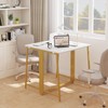 WOHOMO White Faux Marble Folding Desk, 31.5" Small Desk for