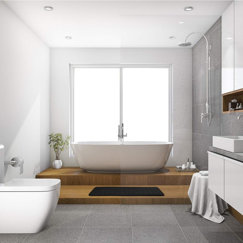 sourcing map Memory Foam Bath Mat, Soft Bathroom Floor Mats,