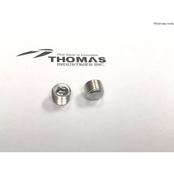 Thomas Industries Oil Less Recovery Compressor Body Plugs 1/8 NPT