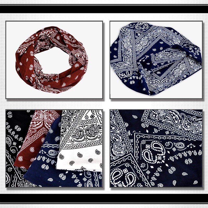 White Fang CA040 Knit Hat, Paisley Pattern, Knit Cap, 2-Way