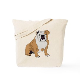 CafePress Sitting Bulldog Tote Bag Reusable Natural Beige Canvas Shopping Bag
