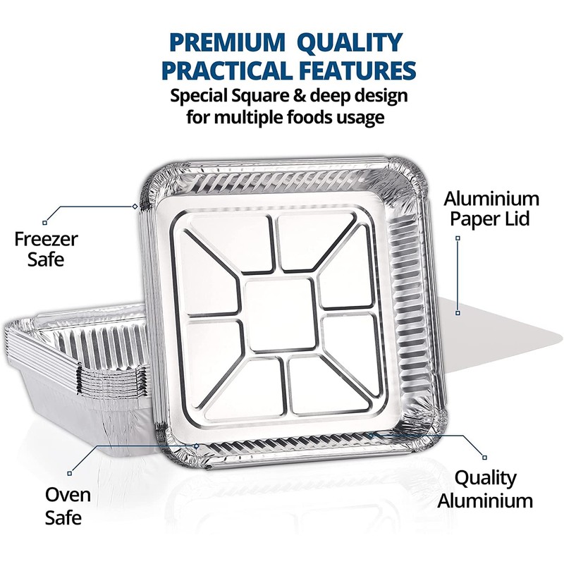 [𝟕𝟎 𝐏𝐚𝐜𝐤] Extra Large Disposable Aluminium Foil Containers with Lid