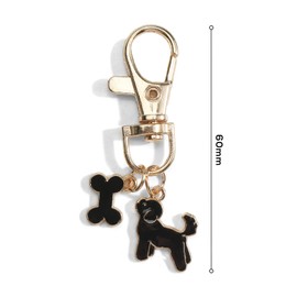 Dog Keychain, Cute Cartoon Pendant for Animal Lovers, Car Keychain, Bag Pendant for Purse Backpack Car, gold, S