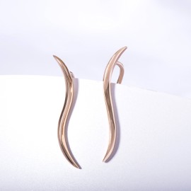 S.Leaf Ear Climbers Earrings for Women Sterling Silver Ear Crawler Cuff Earrings
