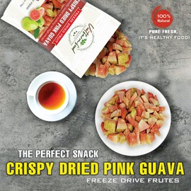 CRISPY DRIED PINK GUAVA 2.47 oz (70g) VIETFARMFOOD: Freeze-dried, no sugar added, naturally sweet. Nutritious, pure, and crunchy. Great for snacking, toppings, desserts or healthy gifting