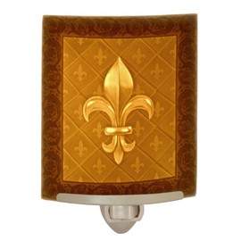The Porcelain Garden Fleur-de-lis Nightlight; Porcelain Lithophane, decorative wall plug in for nursery, bedroom, kitchen, bath, hallway; floral accent light