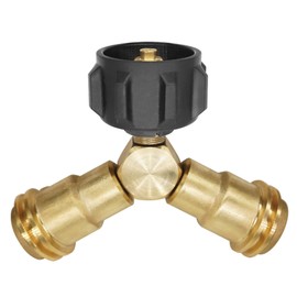 DOZYANT Propane Splitter, 2 Way LP Gas Adapter Tee Connector for 20lb Propane Tank Cylinder, Work with BBQ Grills, Camping Stoves, Gas Burners, Heater