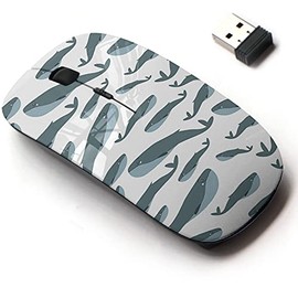 2.4G Wireless Mouse with Cute Pattern Design for All Laptops and Desktops with Nano Receiver - Cute Funny Blue