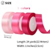 YOUYIKE 3 Pieces 22 m Pink Satin Ribbon, 25mm Wide