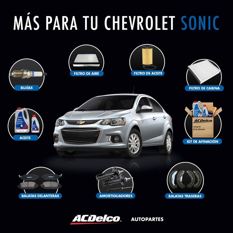 Bujía Convencional ACDelco para Sonic 2012-2017 y Trax 2013-2019, 19336070,