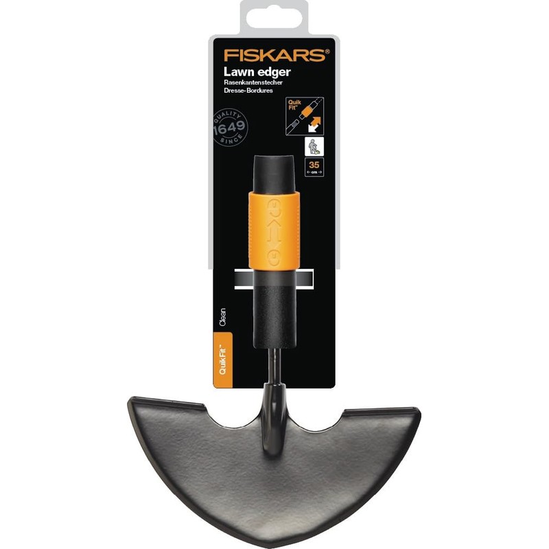 Fiskars lawn edger, tool head, width: 19 cm, boron steel,