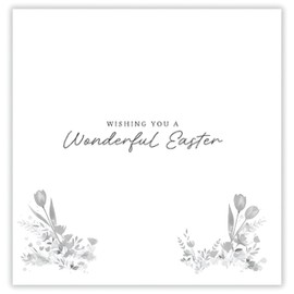 Noel Tatt Cute Easter Greeting Cards Pack of 6 - Happy Easter Cards with Bunny Rabbits Spring Daffodil and Tulip Flowers Design - General Multipack for Family, Friends and Children - 127 x 127mm