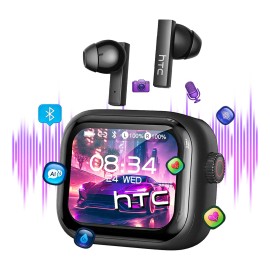 Audifonos In-ear Inalmbricos Htc Ne40 Ai Audifonos Traductores Con Smart Pantalla Tctil Bluetooth 6.0 Ipx5 Impermeable Cancelacin De Ruido Enc...     
