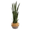 Nearly Natural 46-in Artificial Tall Snake Plant Sansevieria, Faux Snake