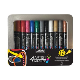 Pebeo 4Artist Metal Marker Set - 4mm, Set of 12