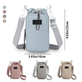 水筒ポーチ ボトル用ポーチ 水筒キャリアカバー ナイロンボトルケース ペットボトルホルダー 手提げ 登山 自転車 アウトドア バイク 通勤 水分補給 調節可能なショルダーベルト付き（グレー）