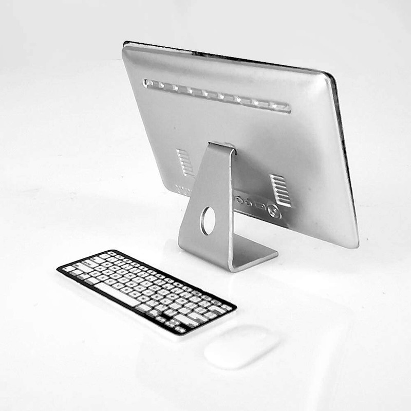 Unbranded 1:6/1:12 Dollhouse Miniature 3Pc Set Desktop Computer Keyboard Mouse