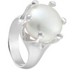 Vinani 2RKP Crown Ring with Natural Pearl Set Solid Shiny