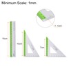 HARFINGTON 4pcs Geometry Set 15cm Metric Measure Ink Printing Aluminum