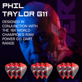 Target Darts Phil Taylor Gen 11 Power 9-Five Flights, Raw Power Pro Ultra Dart Flight Set, Pack of 9, Phil Taylor G11 Dart Flights, Professional Dart Accessories, Dragon Shape