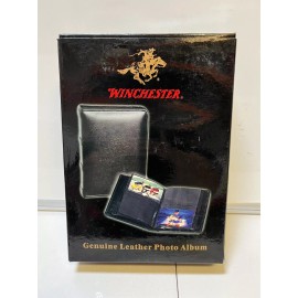 Winchester @ NIB NEW Winchester Hunting Fishing Photo Album 4x6" Black Genuine Leather